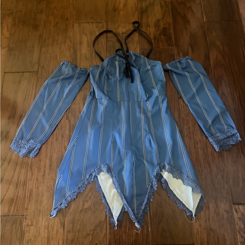 Elvish Striped Lace Trim Dress​ - Picture 2 of 2
